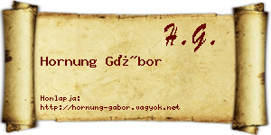 Hornung Gábor névjegykártya