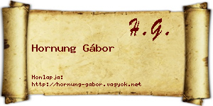 Hornung Gábor névjegykártya